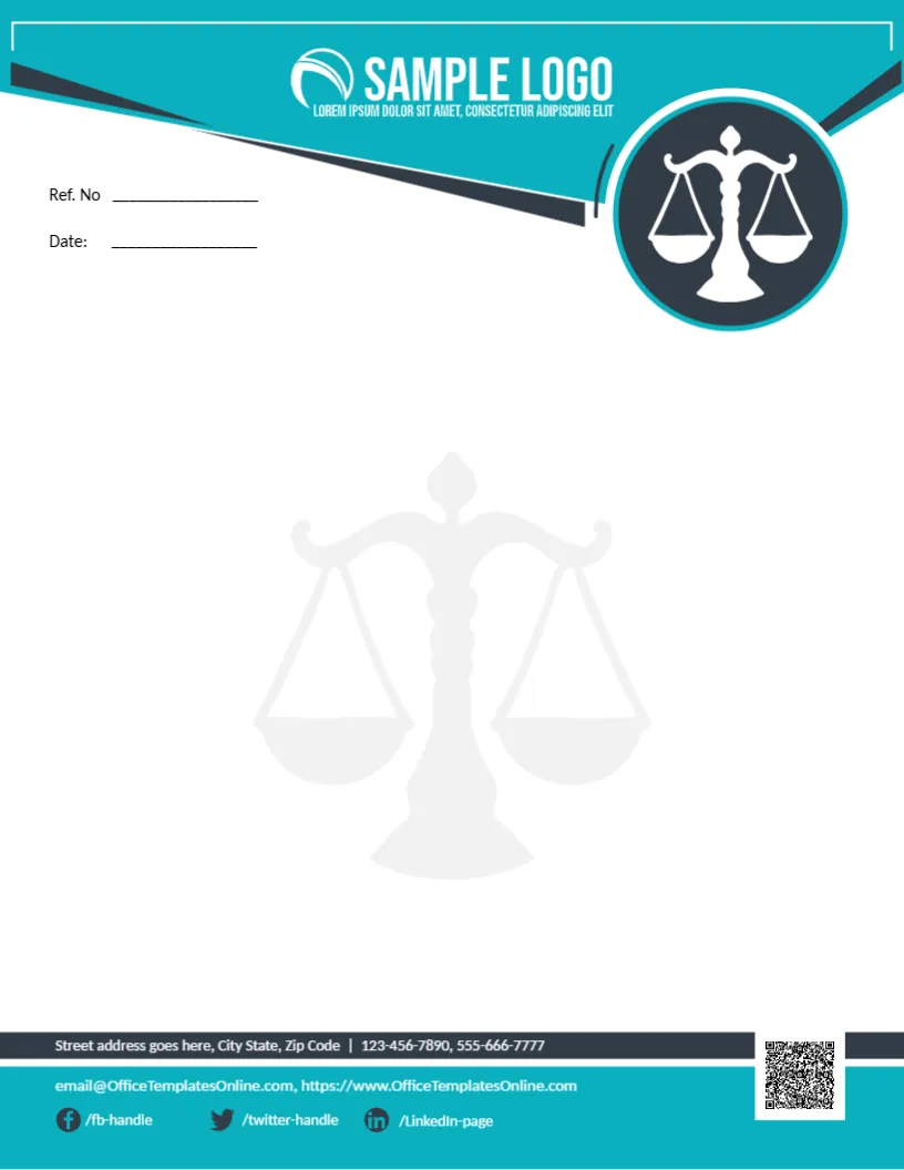 Letterhead Template for Law Firm