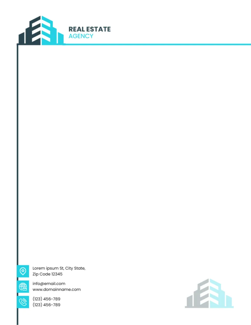 Letterhead Template for Real Estate Agency