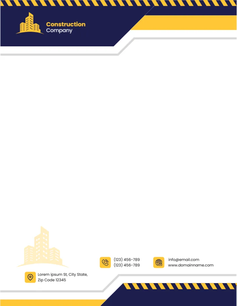 Letterhead Template for Construction Company