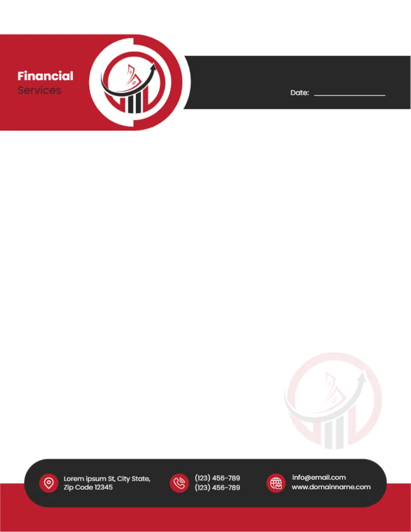 Letterhead Template for Financial Services