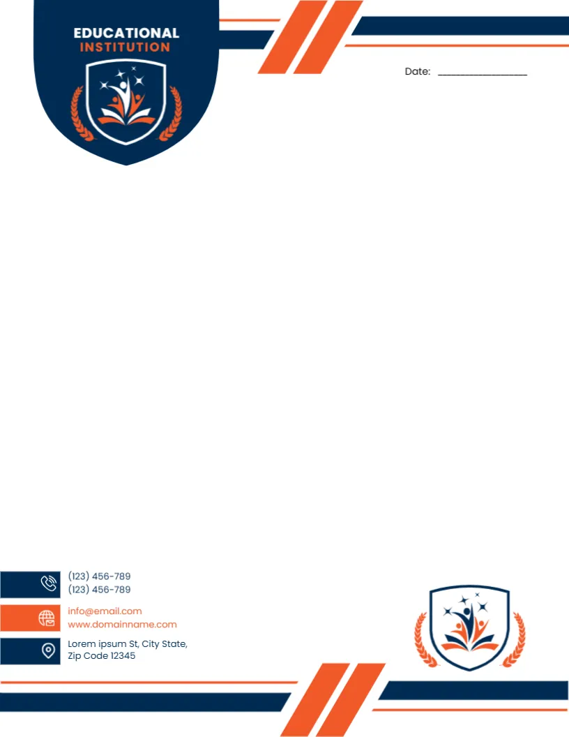 Letterhead Template for Educational Institution