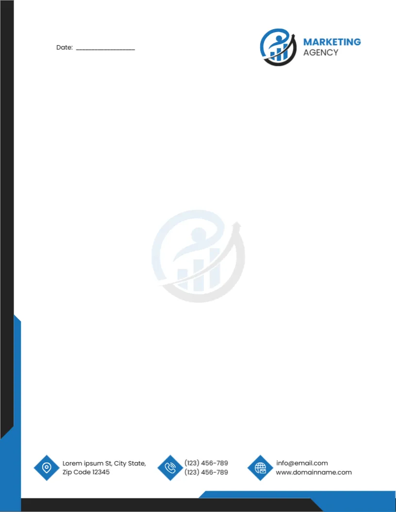 Letterhead Template for Marketing Agency