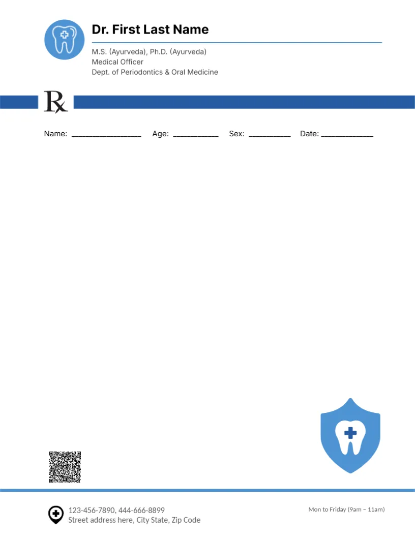 Awesome Prescription Pad for Dentist