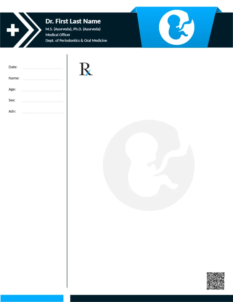 Prescription Pad Template for Gynecologist