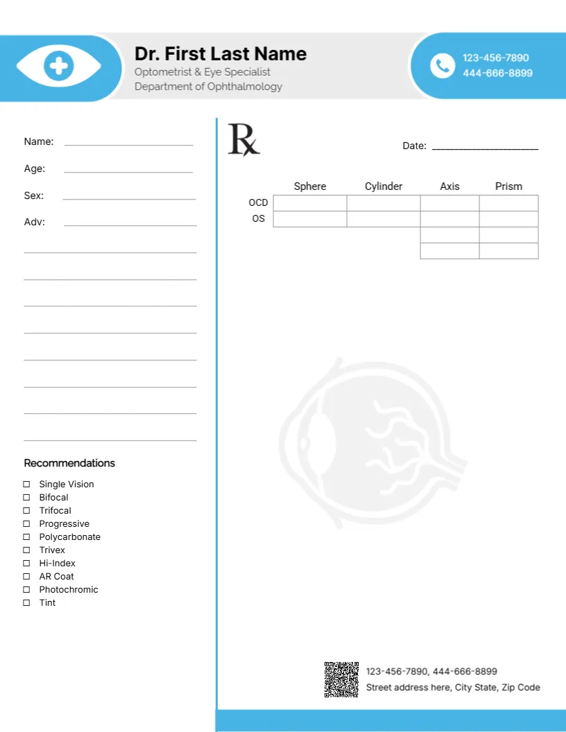 Letterhead Template for Optometrist and Eye Specialist