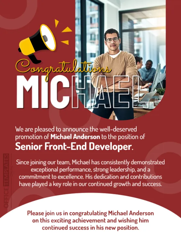 Employee Promotion Announcement (Professional Clean)