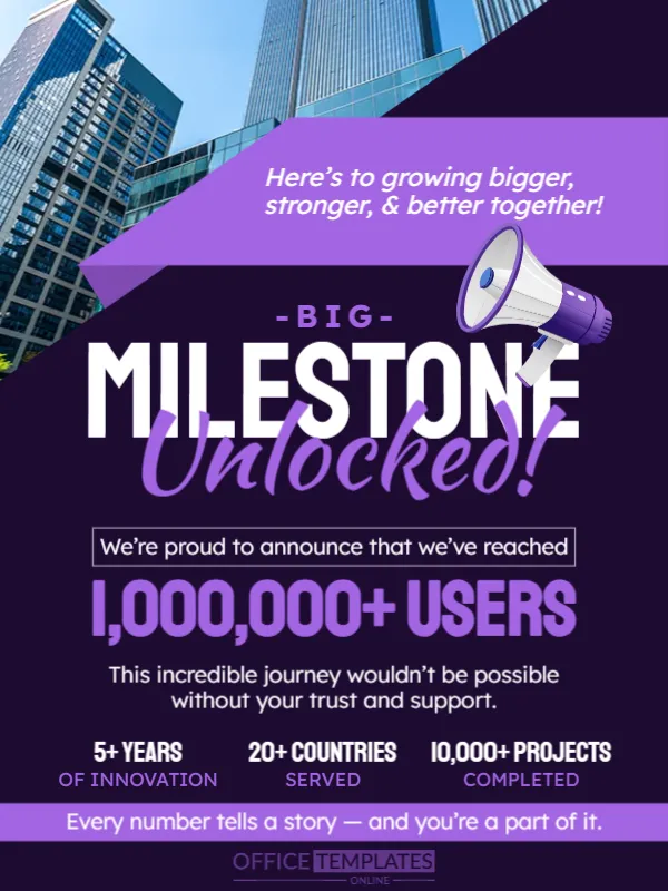 Company Milestone Announcement (Bold Numbers Focus)