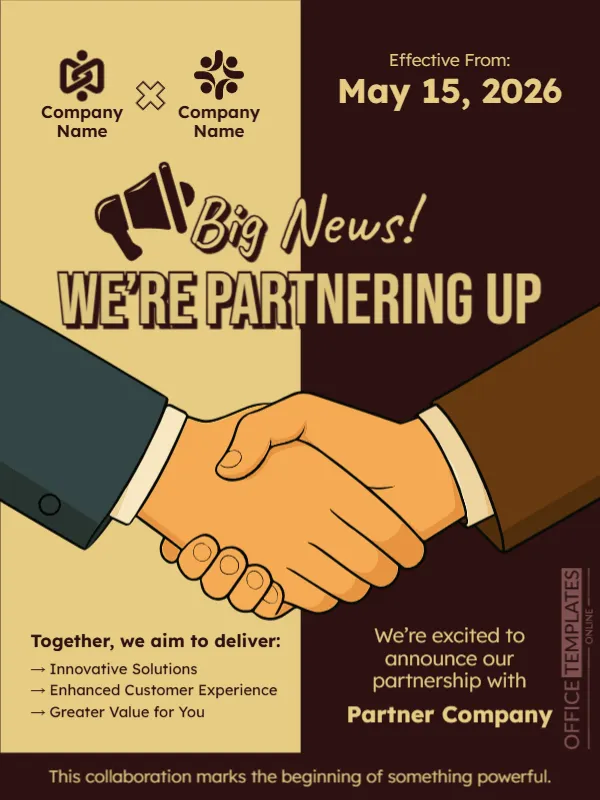 Partnership Announcement (Split Layout Style)