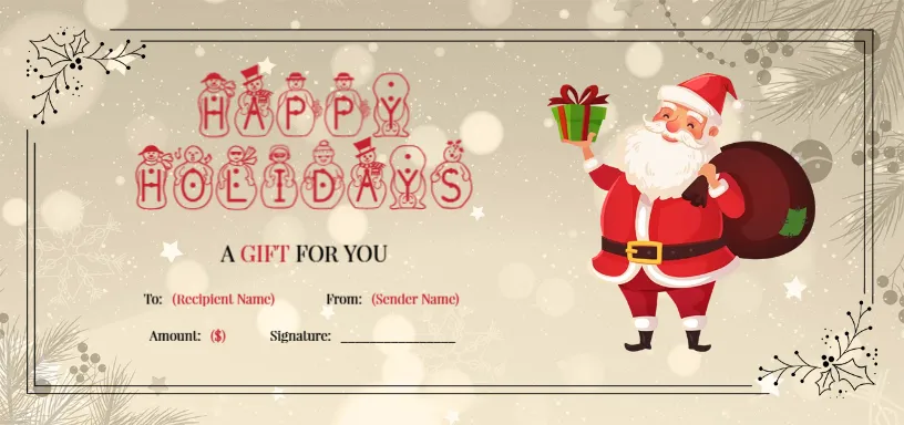 Christmas Gift Voucher Design Template