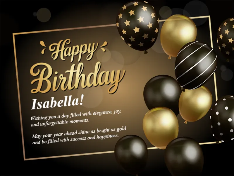 Luxury Gold Theme Birthday Card