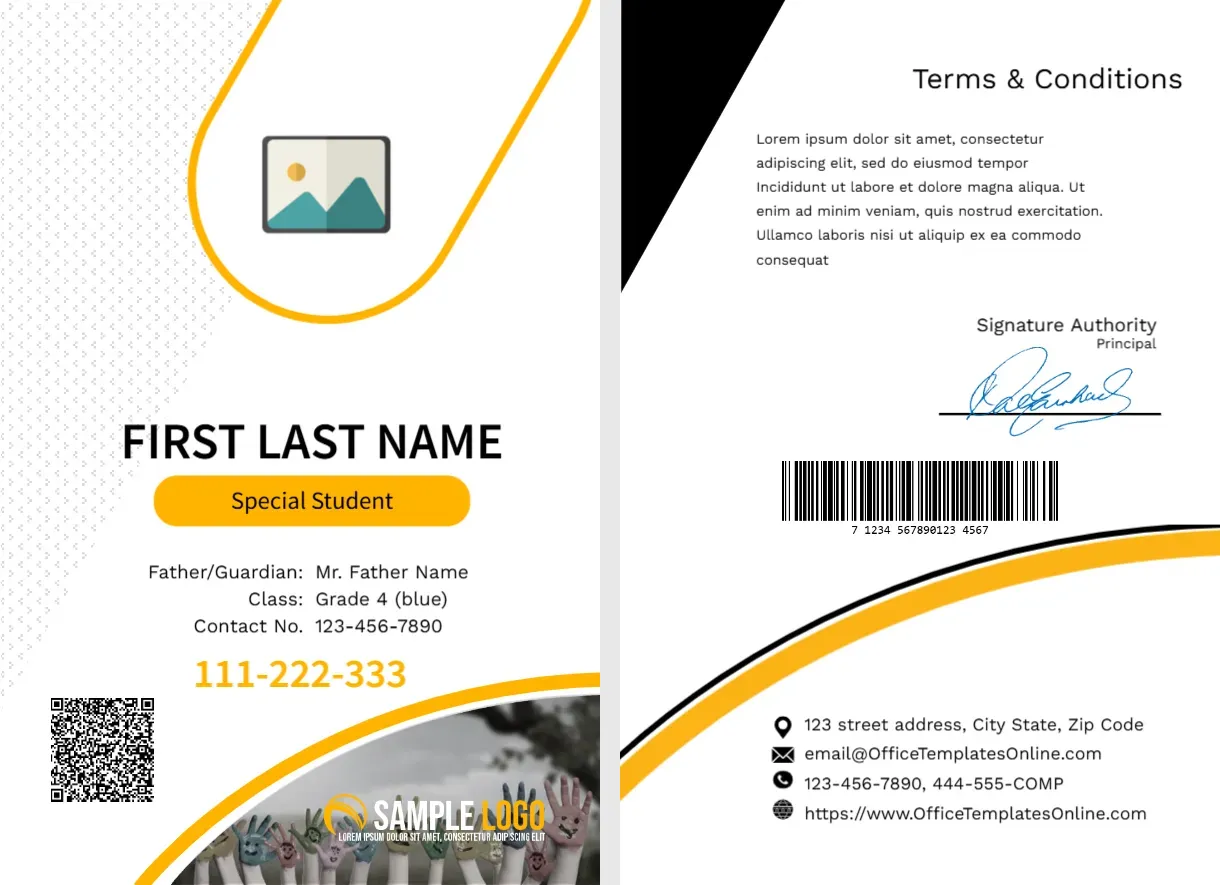 Disabled Students ID Card Design Template