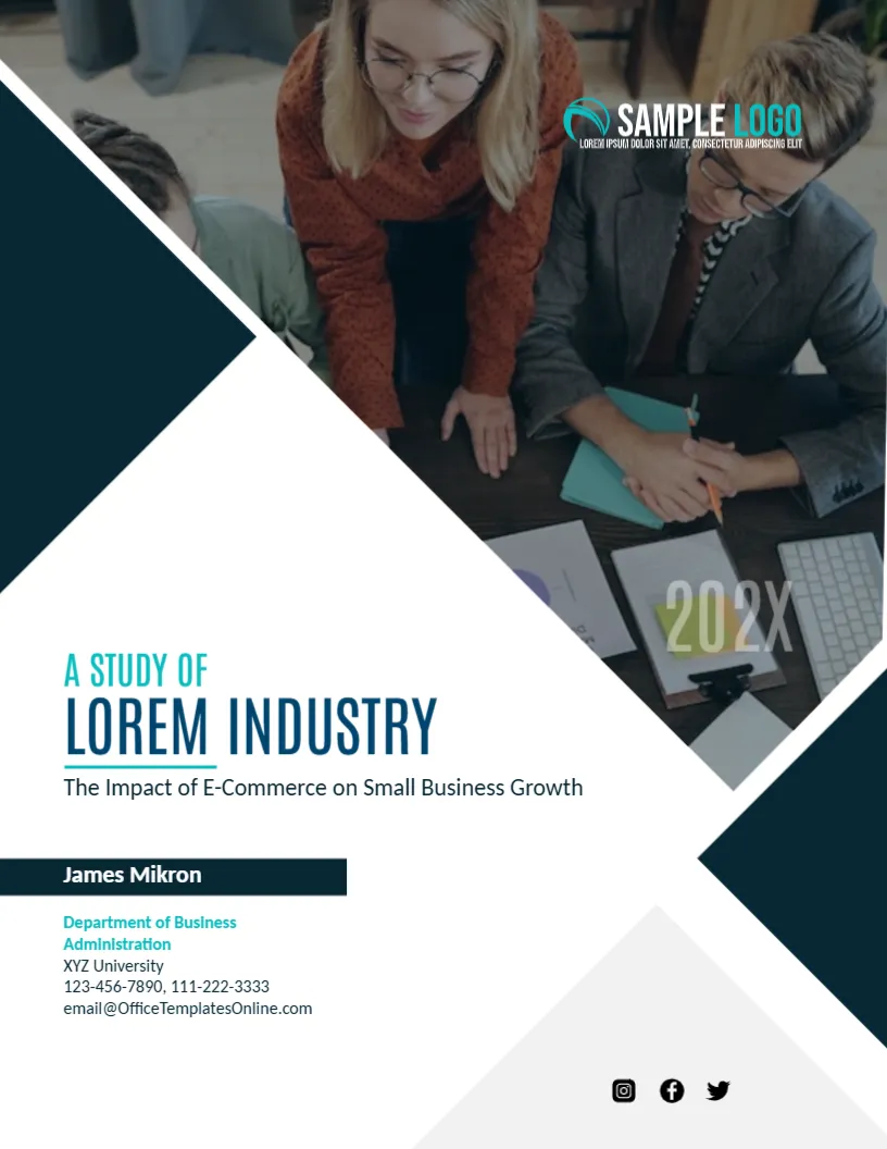 Business Administration Thesis Cover Page Template