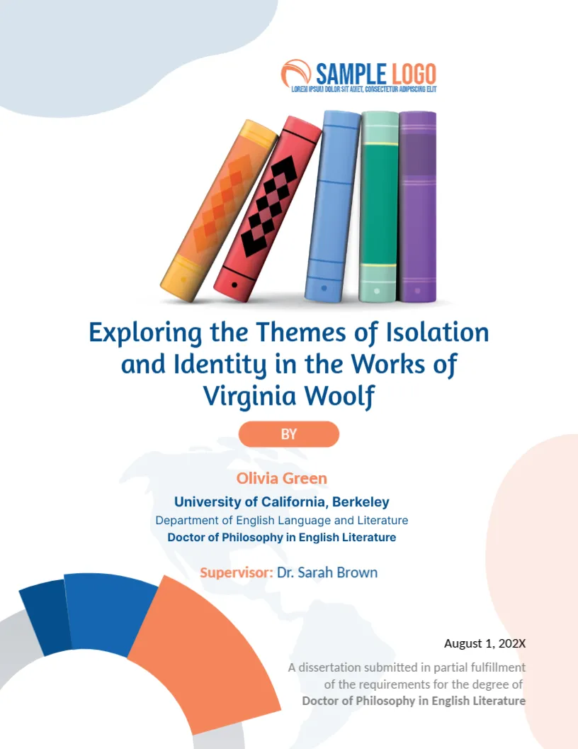 Literature Dissertation Cover Page Template