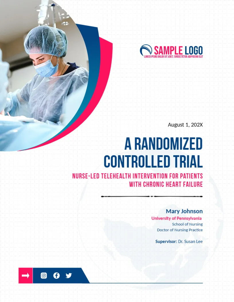 Nursing Dissertation Cover Page Template