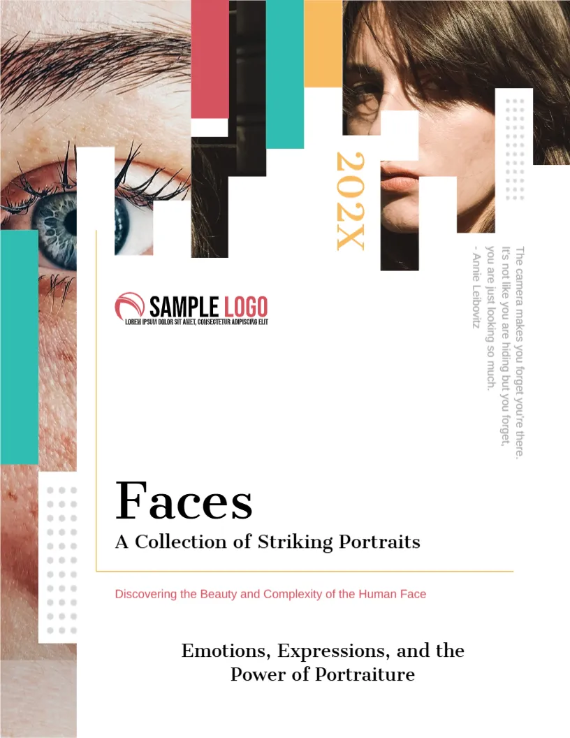 Cover Page Template for Portrait Photography Book