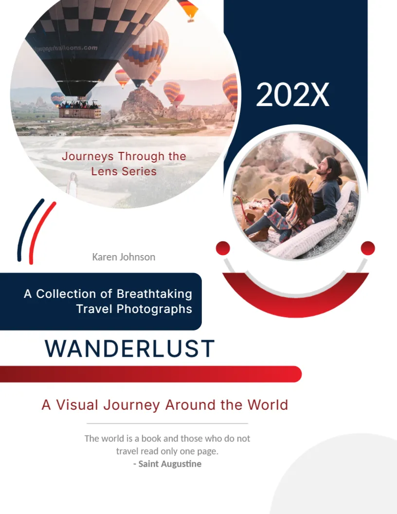 Cover Page Template for Travel Photography Book