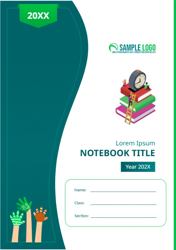 Notebook Cover Page Template in A5 Size