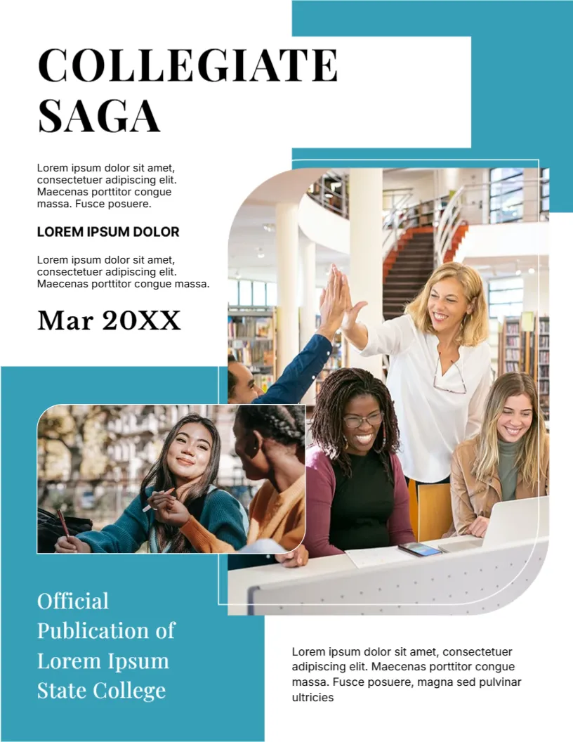 College Magazine Cover Page Template
