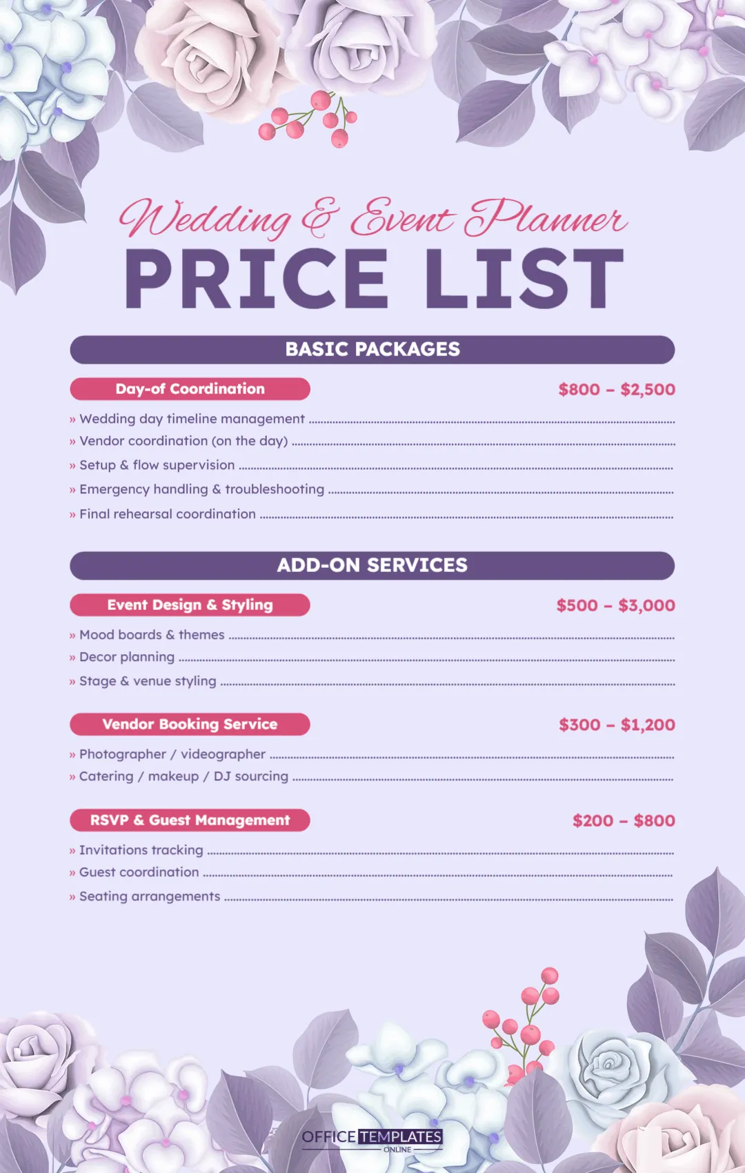 Gym / Fitness Studio Membership Price List (Copy)