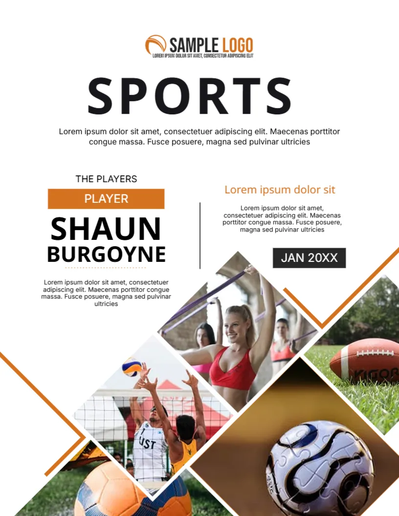 Cover Page Template for Sports Magazine