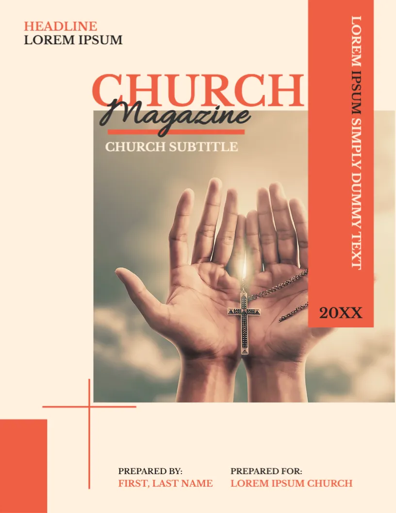Cover Page Template for Church Magazine Book