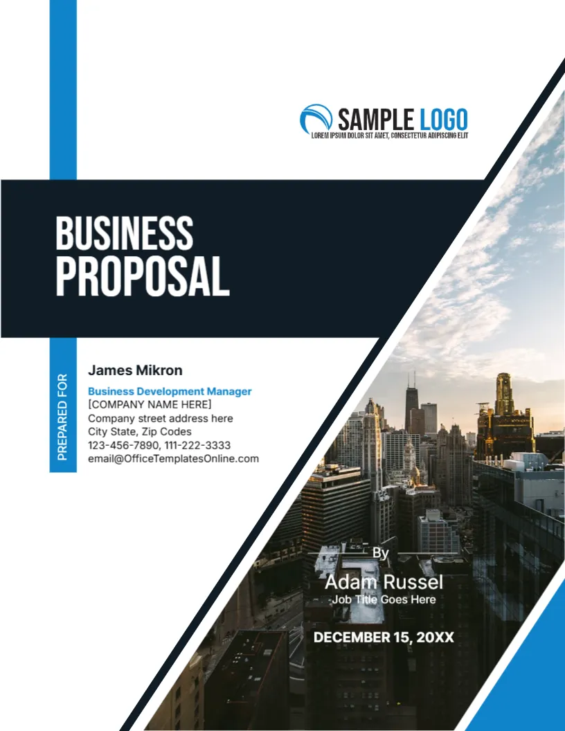 Business Proposal Cover Page Template