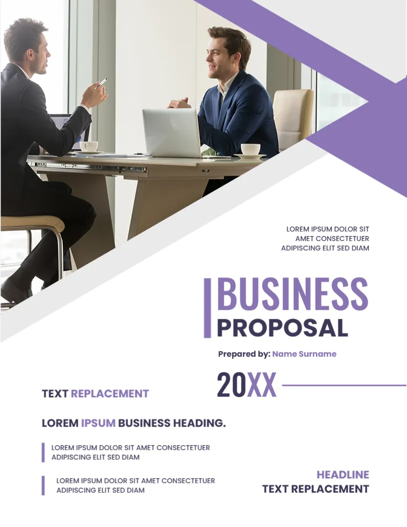 Unique Cover Page Templat for Business Proposal