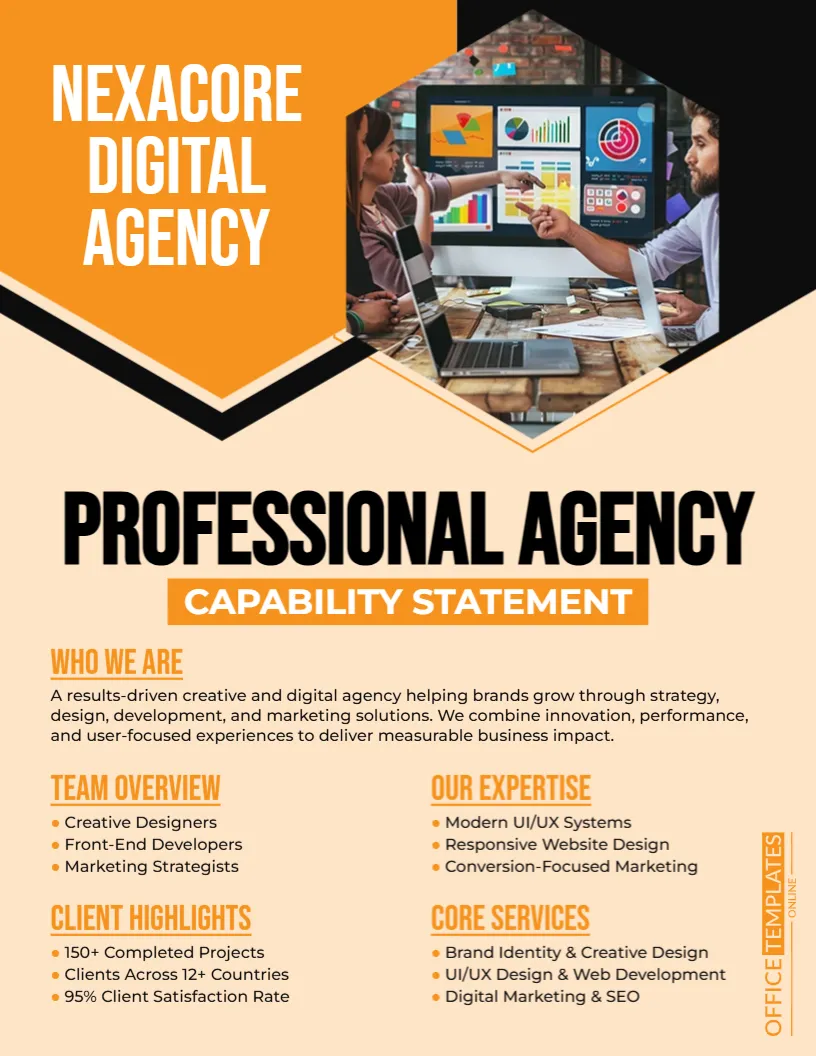 Professional Agency Capability Statement Template
