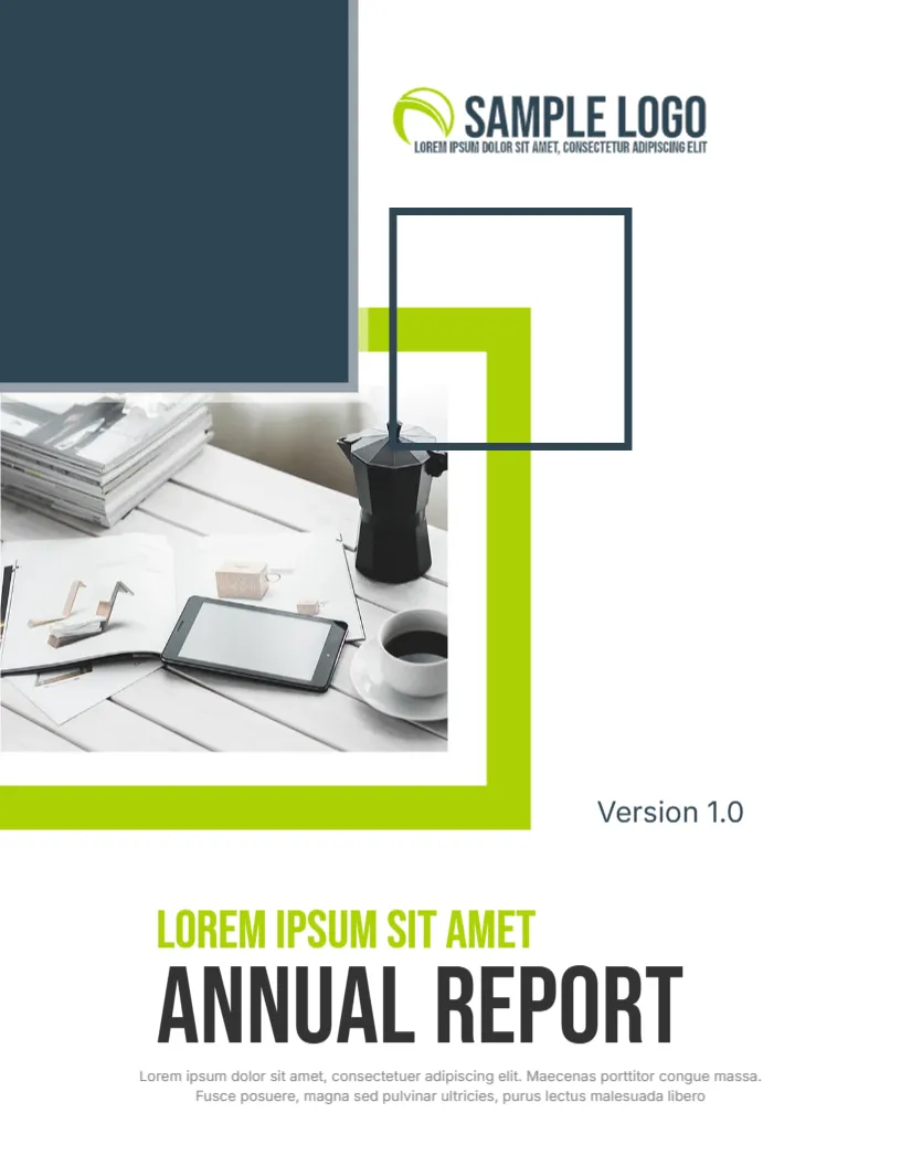 Cover Page Template for Formal & Informal Reports