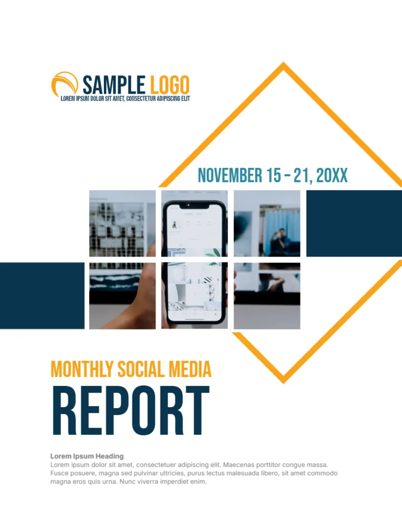 Social Media Report Cover Page Template