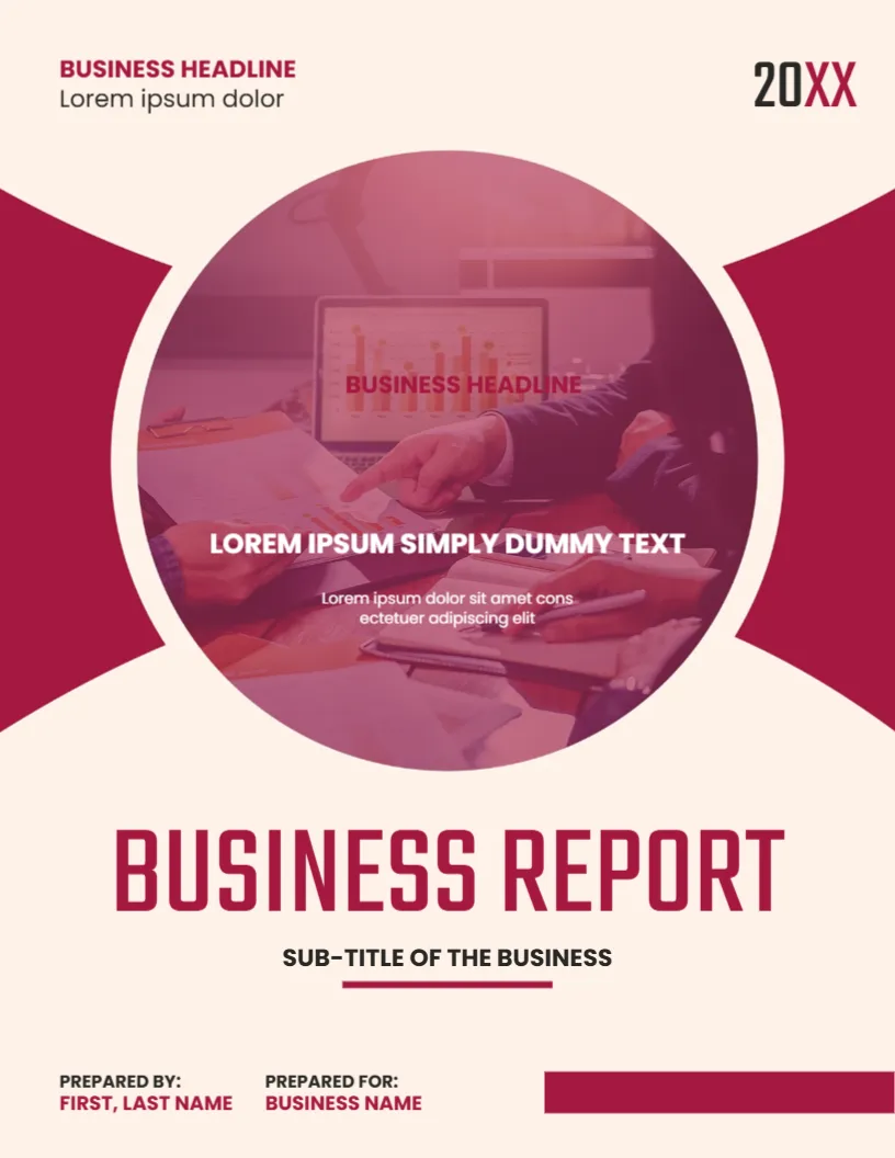 Business Report Cover Page Template
