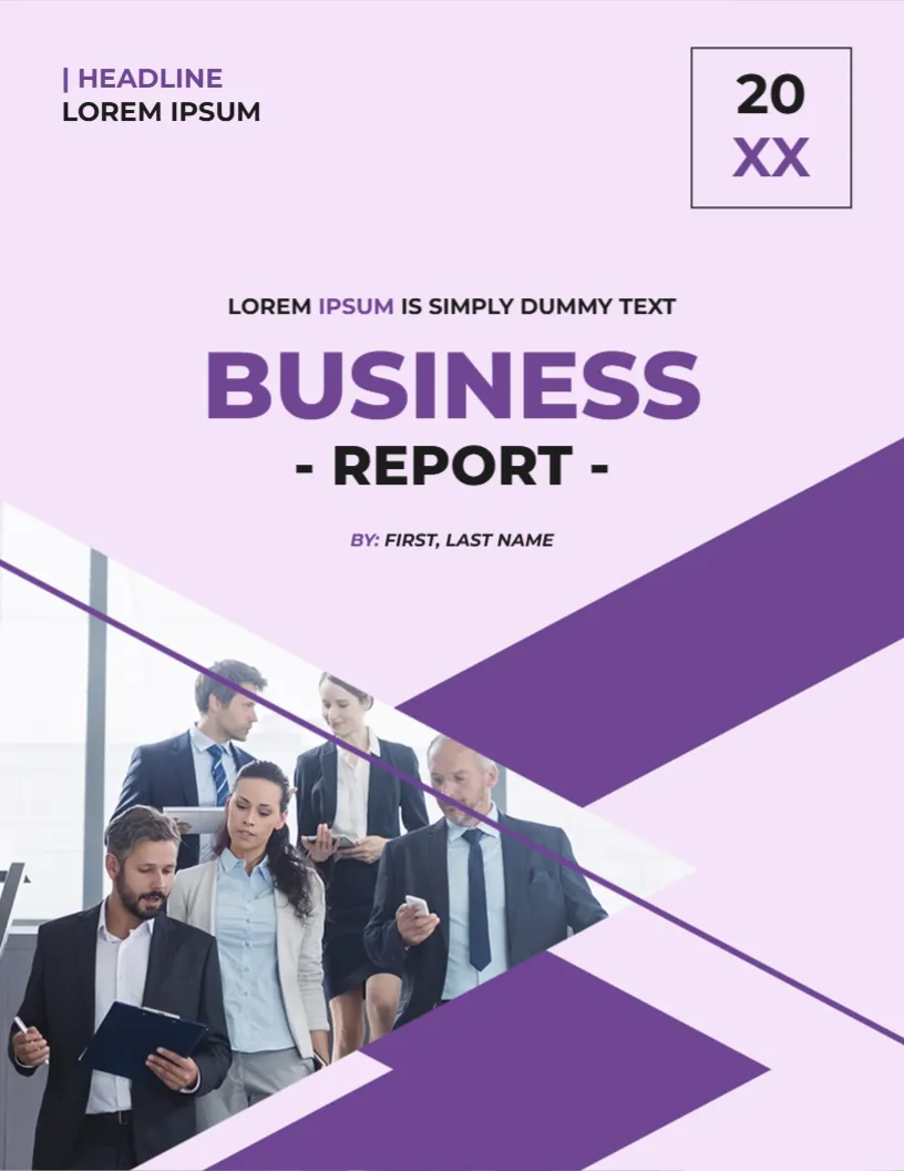 Business Management Report Cover Page Template