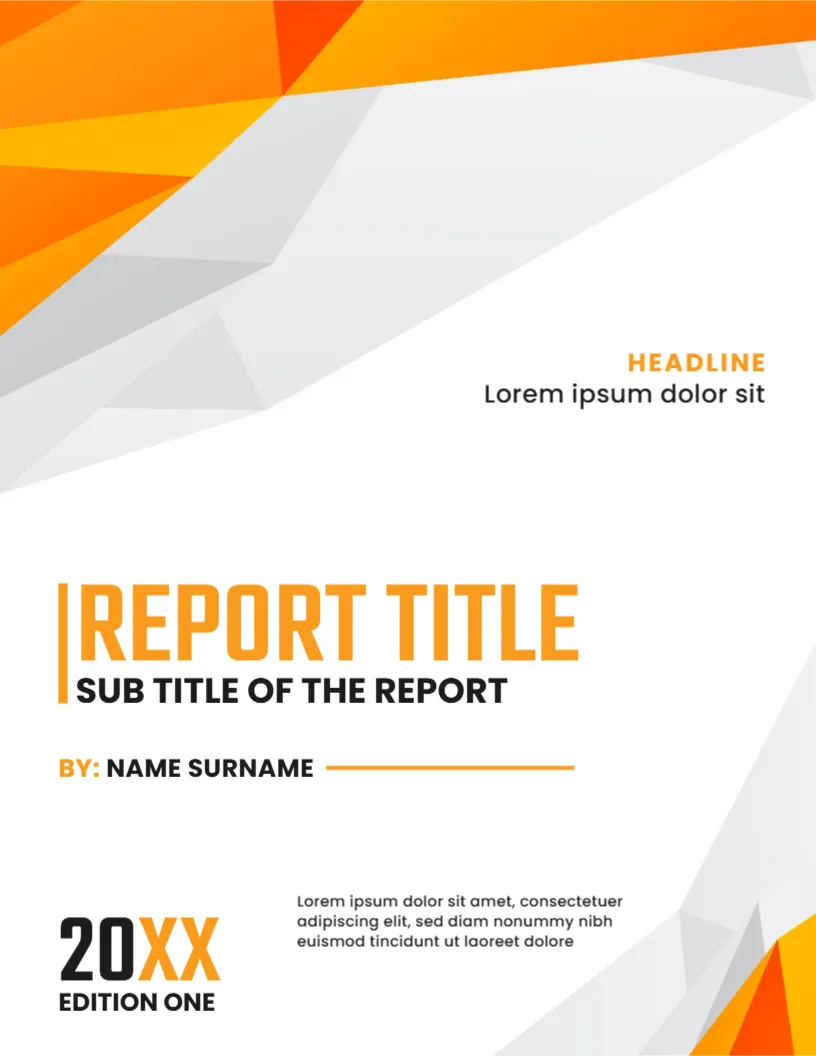 Unique Report Title Page Template