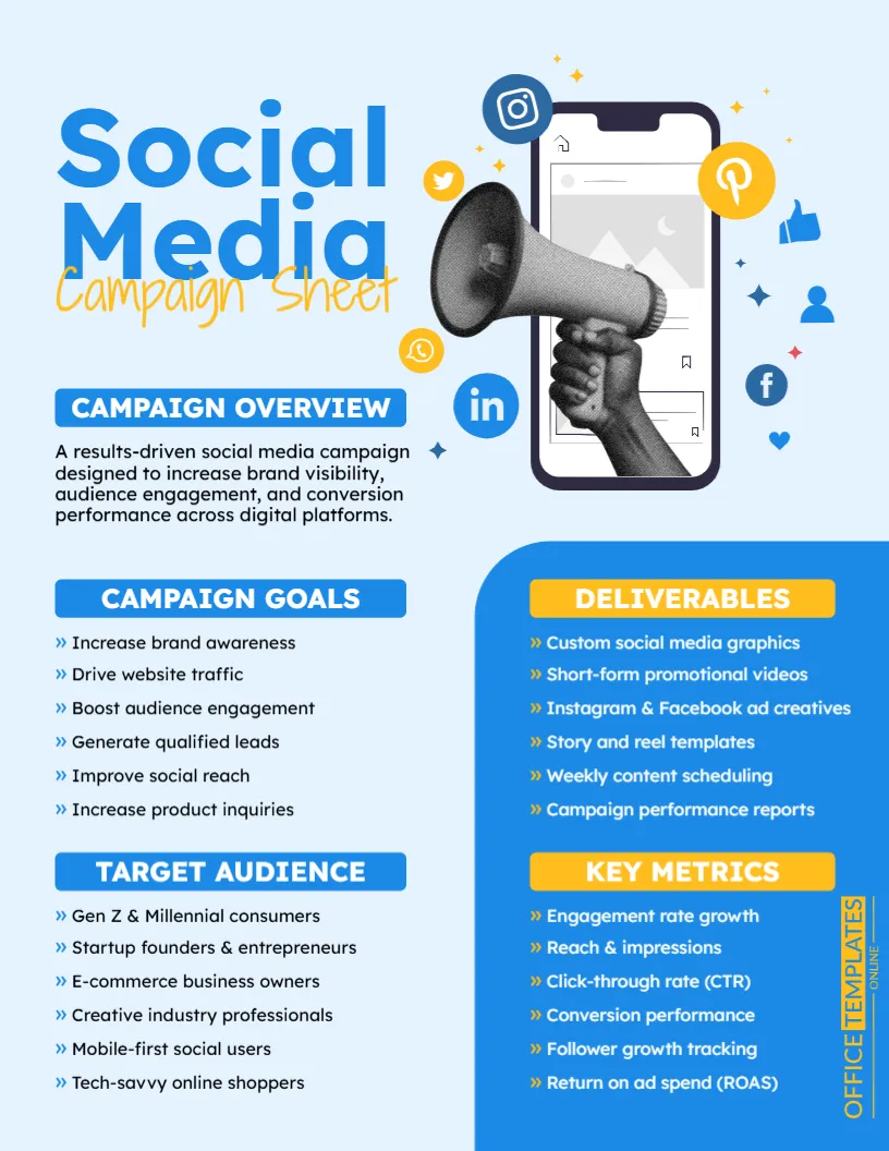 Social Media Campaign One-Pager Template