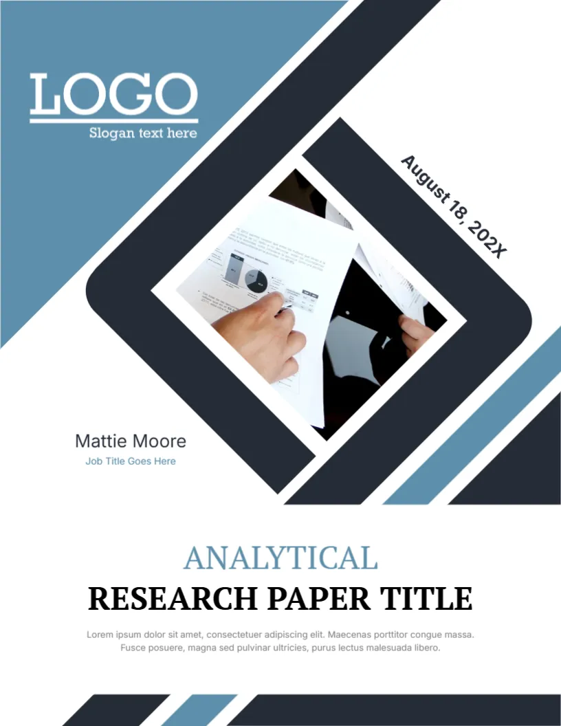 Cover Page Template for Analytical Research Paper