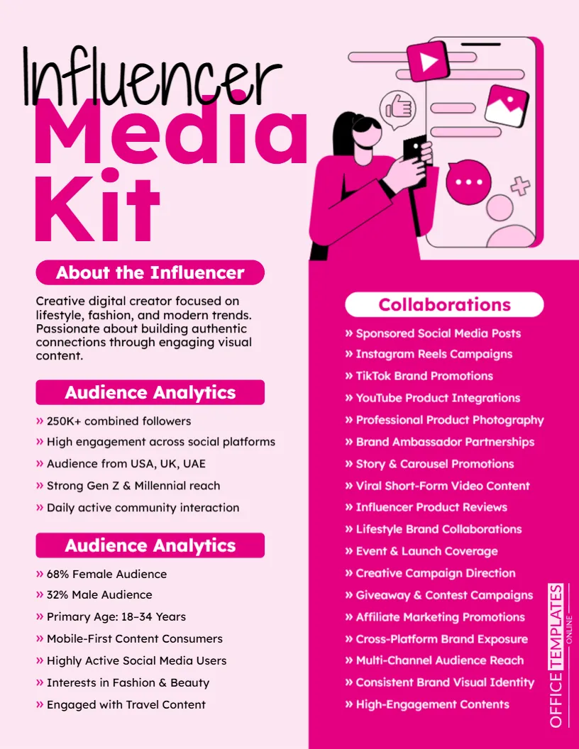 Influencer Media Kit Template