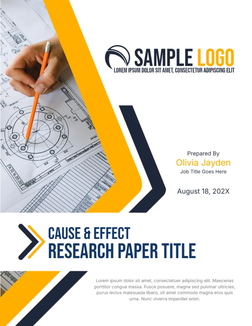 Cover Page Template for Case and Effect Research Paper