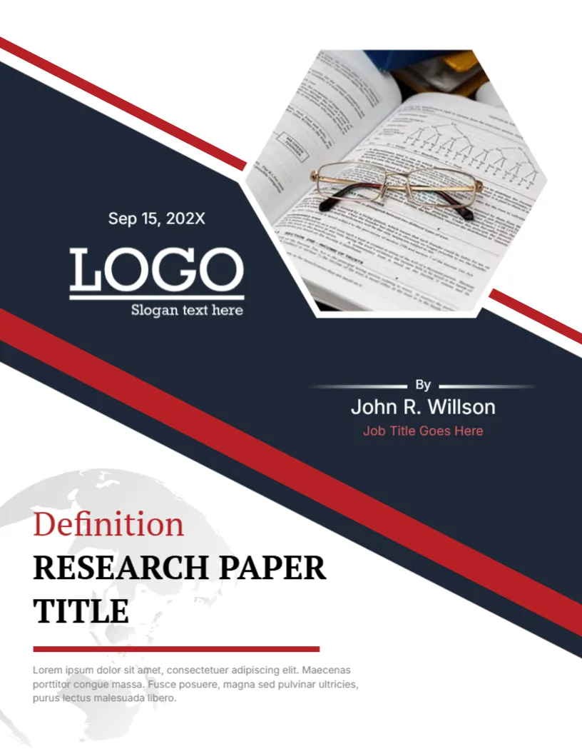 Definition Research Paper Cover Page Template