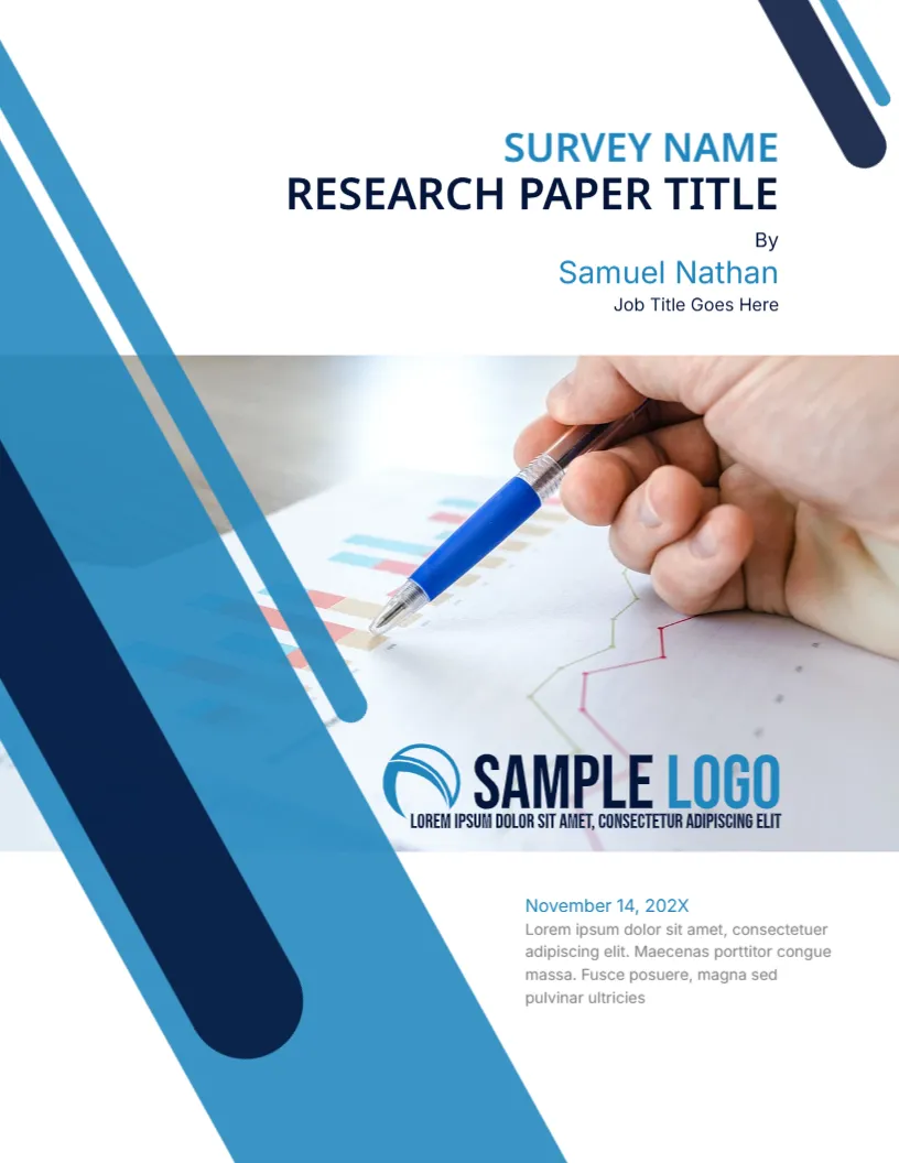 Survey Research Paper Cover Page Template