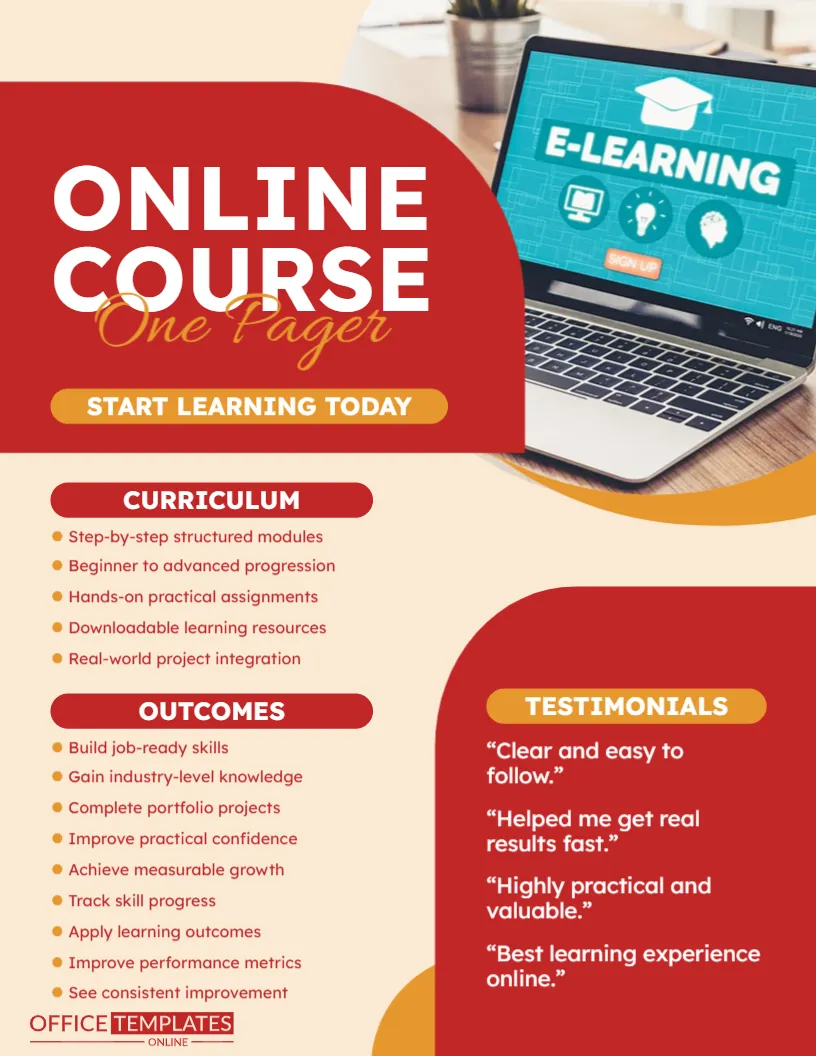 Online Course One-Pager