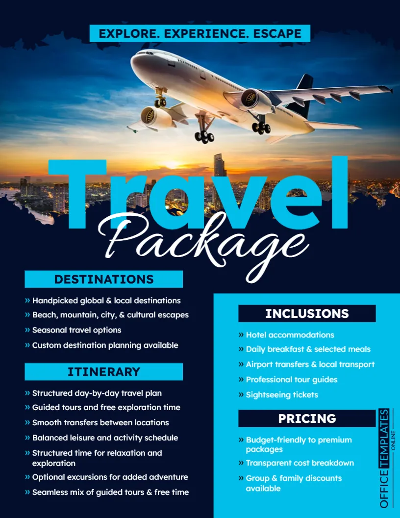 Travel Package One-Pager Template