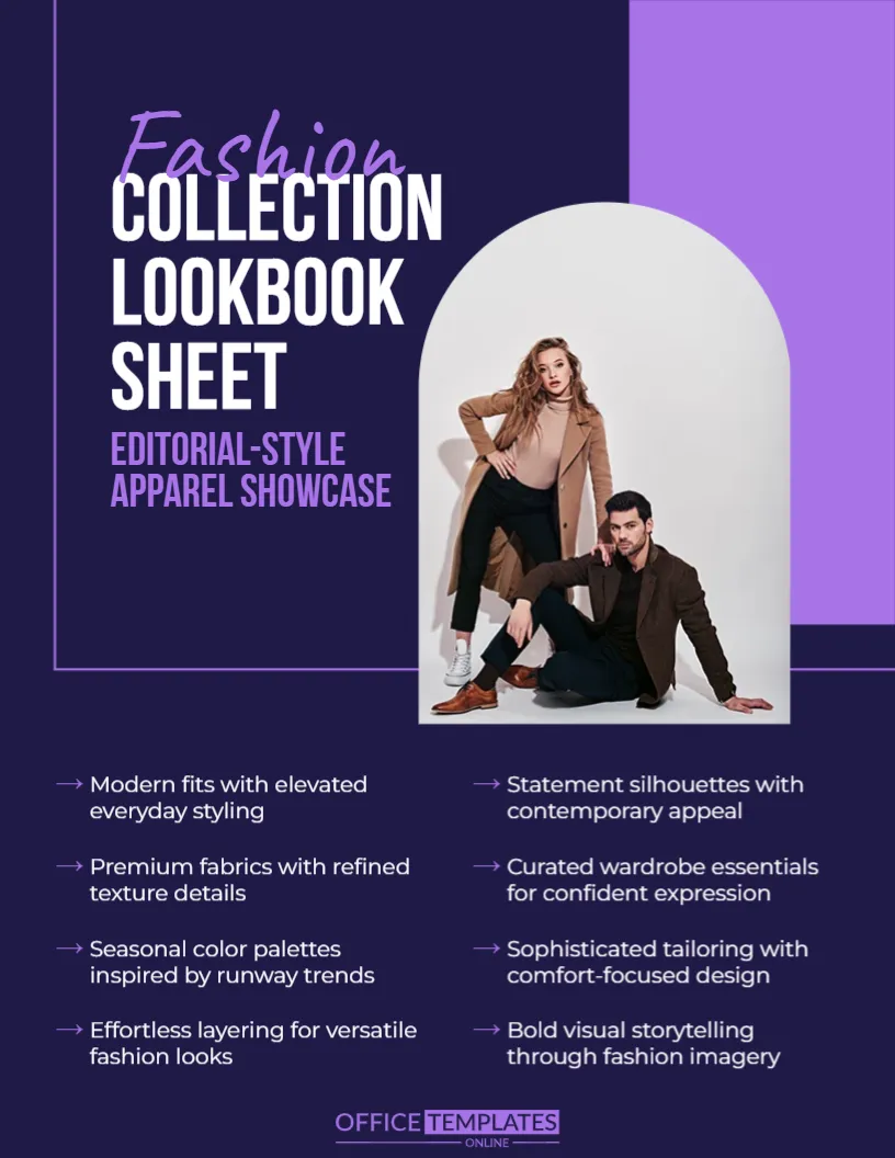 Fashion Collection Lookbook Sheet Template