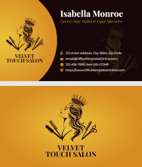 Luxury Salon Stylist Business Card Template