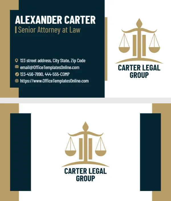 Professional Lawyer Office Business Card Template