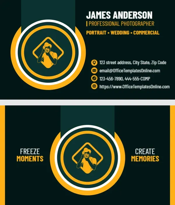 Photographer Portfolio Business Card Template