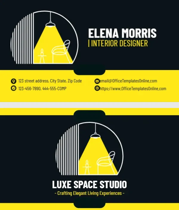 Interior Designer Business Card Template