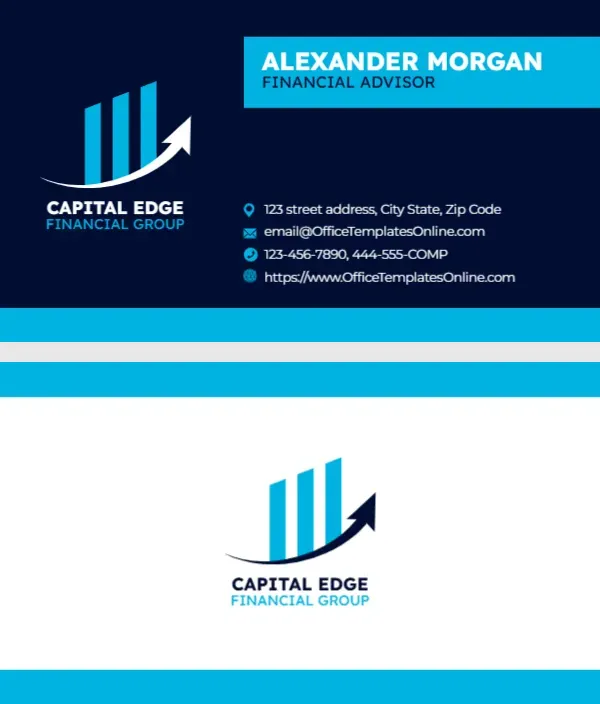 Corporate Financial Advisor Business Card Template