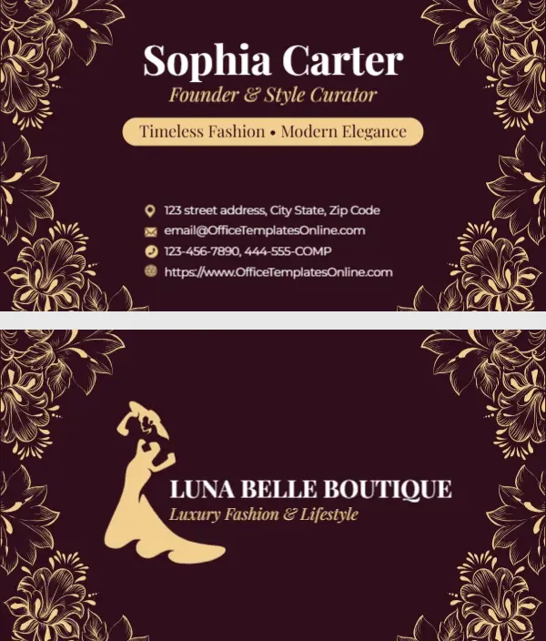 Boutique Store Business Card Template