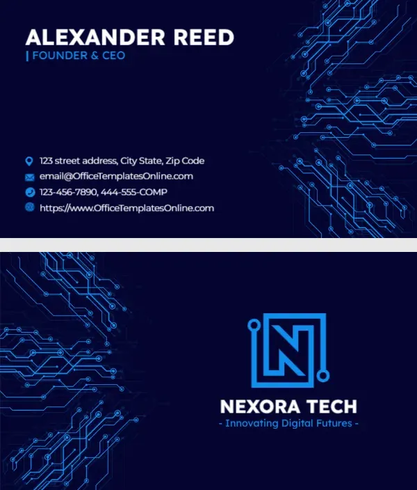 Modern Tech Startup Business Card