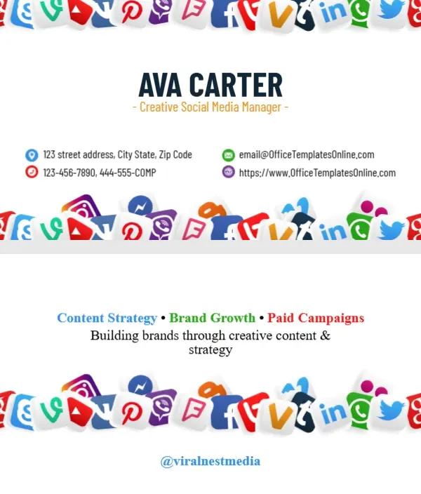 Social Media Manager Card